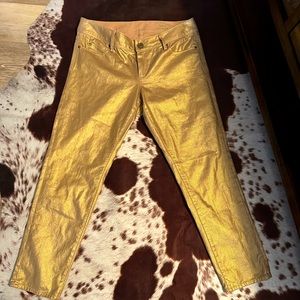 Metallic gold Lily jeans